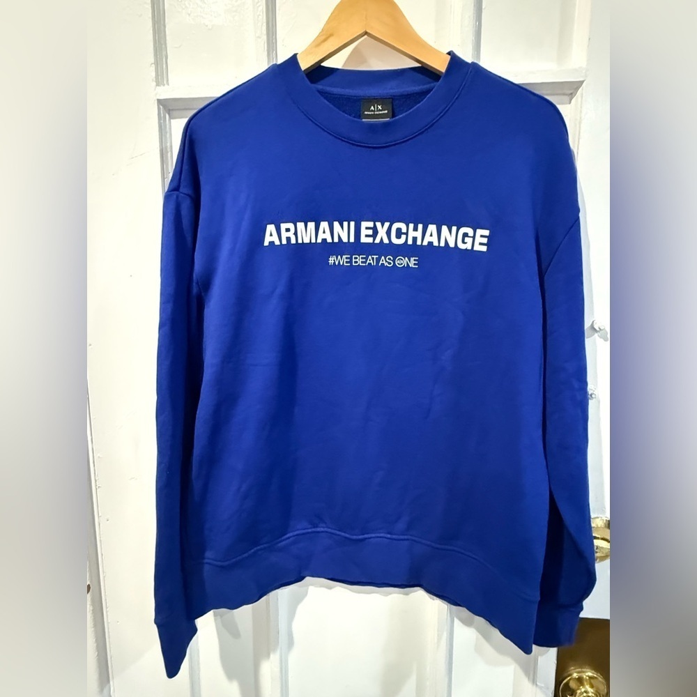 Armani Exchange Bold Blue Crewneck Sweater